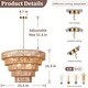 preview thumbnail 5 of 17, Dimmable 8-Light Hand-Woven Rattan Tiered Chandelier