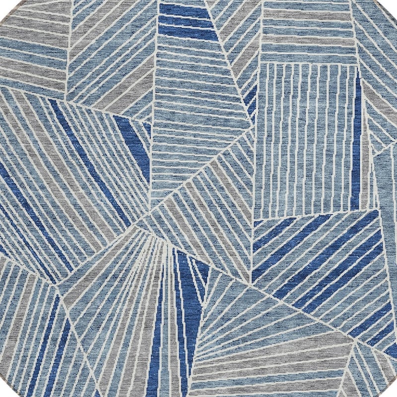 HomeRoots Geometric Transitional Rectangle Outdoor Rug