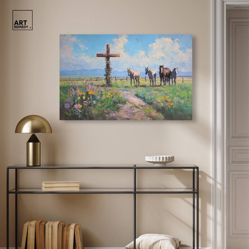 Faithful Pasture Canvas by Art Remedy, Gallery Wrapped