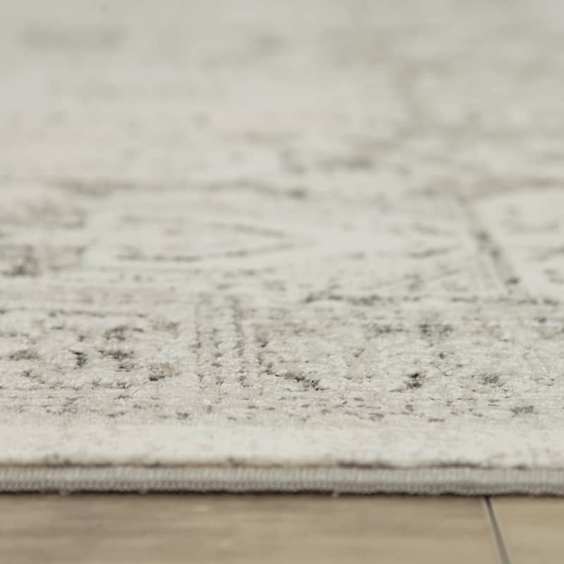 Alora Decor Graystone Contemporary Ivory Polyester Area Rug