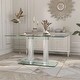 preview thumbnail 1 of 6, Furniture of America Maza 59-inch Silvertone Metal/Glass Dining Table