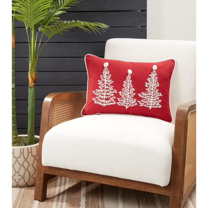 Festive Flair Christmas Trees Throw Pillow