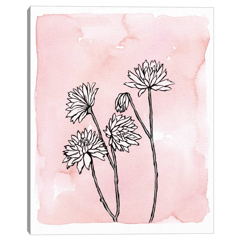 Simple Flowers in Blush Canvas Art Print