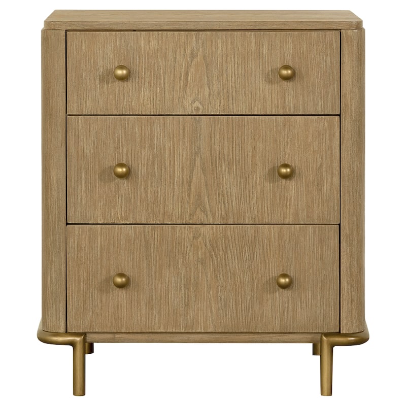 Arini Coastal 3-drawer Wood Bedroom Nightstand
