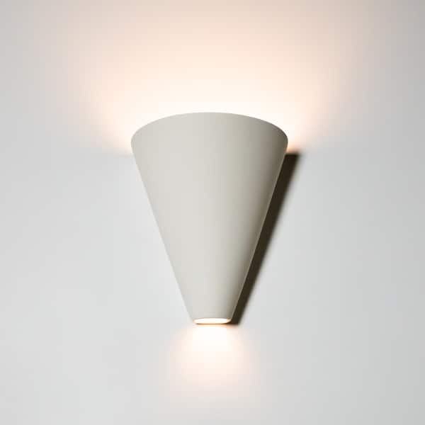 slide 2 of 6, 8.5"H Cone Gotlandia Up Down Light Wall Sconce Damp Rated for Indoor or Covered Outdoor Use by A19 Bisque White