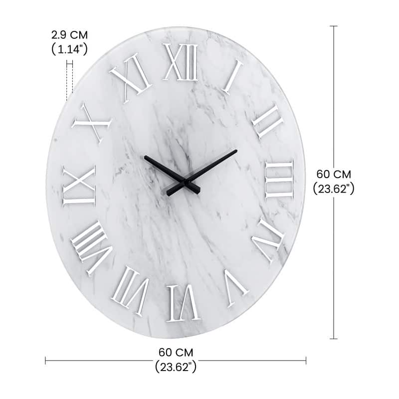 23.6" Glass Frameless Decorative Wall Clock