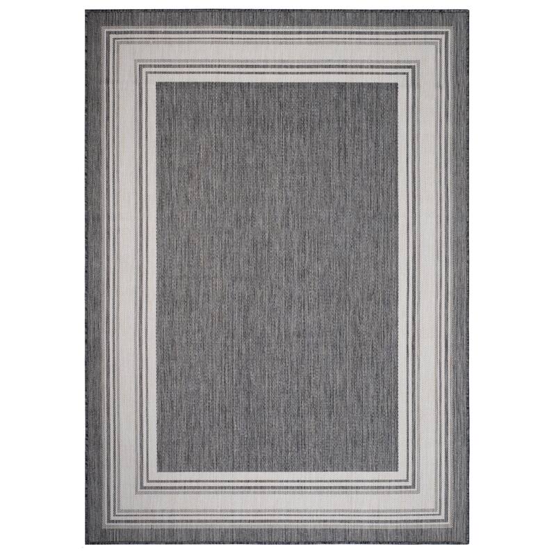 Sevita Framing Striped Bordered Indoor Outdoor Rug