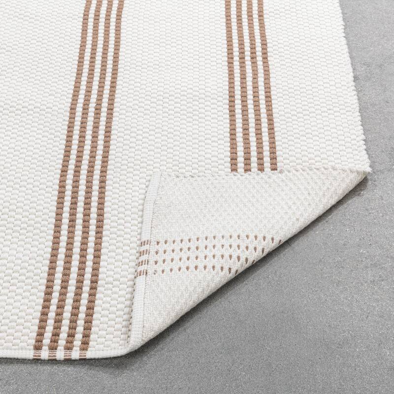 Villa by Classic Home Sorrento Handwoven Performance Stripe Fabric Rug