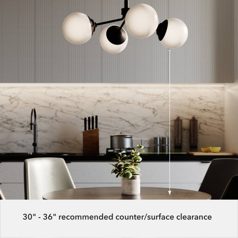 Hunter Hepburn Chandelier - Dining Room, Entry - Retro/Minimalistic, Sputnik
