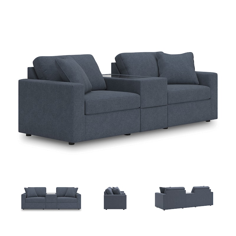 Signature Design by Ashley Modmax 3-Piece Sectional with Storage Console - 93" W x 37" D x 36" H