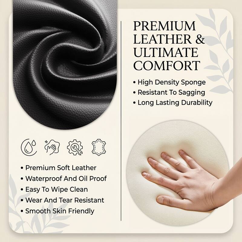 Modern Upholstered Dining Chairs with Solid Wood Legs Ergonomic Backrest - Set of 2