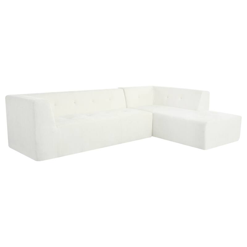 112.2" Chenille Modular L-Shaped Sofa Bed with Free Combination Design and No-Assembly Required