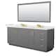 Option Dark Gray, Gold Trim, White Quartz Top