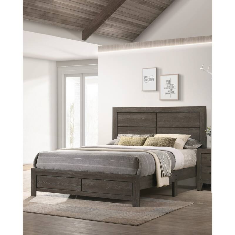 1pc Rustic Robust Platform Bed - King