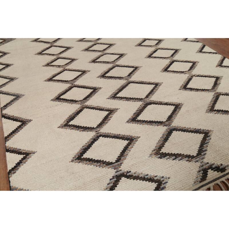 Modern Geometric Moroccan Area Rug Handmade Wool Carpet - 7'11"x 10'5"