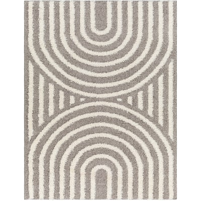 Livabliss Rodos Mod Neutral Rainbow Plush Area Rug