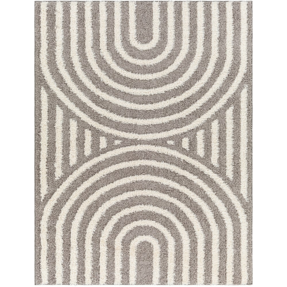 Livabliss Rodos Mod Neutral Rainbow Plush Area Rug