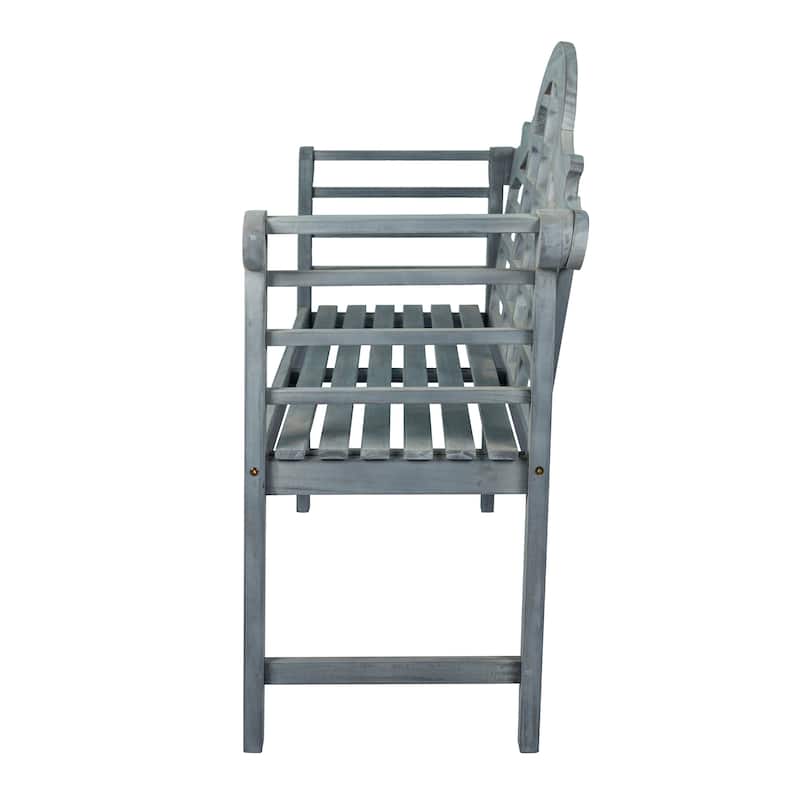 Apollo 51.2" 3-Seat Arched 600-Lbs Support Acacia Wood Outdoor Garden Patio Bench, by JONATHAN Y