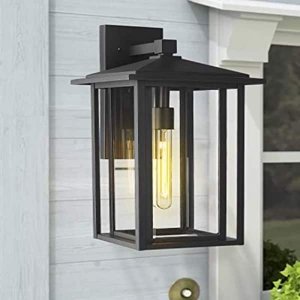Industrial Porch Entryway Black Glass Wall Lighting Fixture On Sale Overstock 30900407