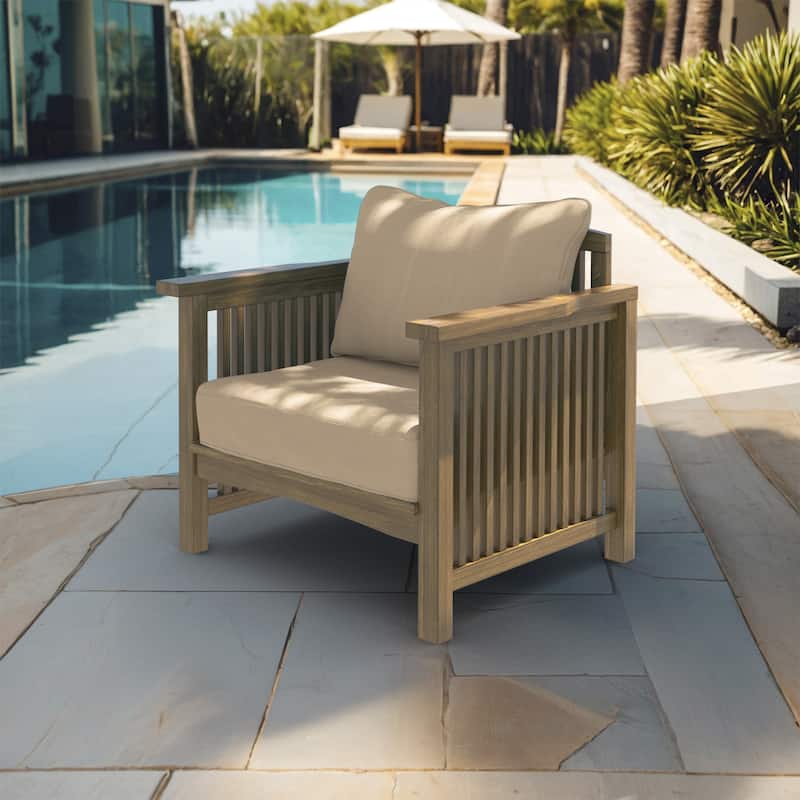 California Umbrella Outdoor Deep Seat Cushion Set, 24" x 48", 5.5" Thick Seat, Solstice Olefin Fabric