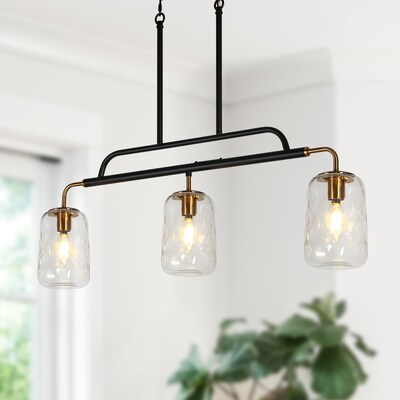 Mid-Century Modern Oversized 5-Light Chandelier Linear Gold Black ...