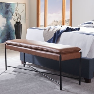 SAFAVIEH Kara 19-inch Cushioned X-Bench - 50" W x 13.5" L x 19" H - 50" W x 13.5" L x 19" H - Bed Bath & Beyond - 30917316