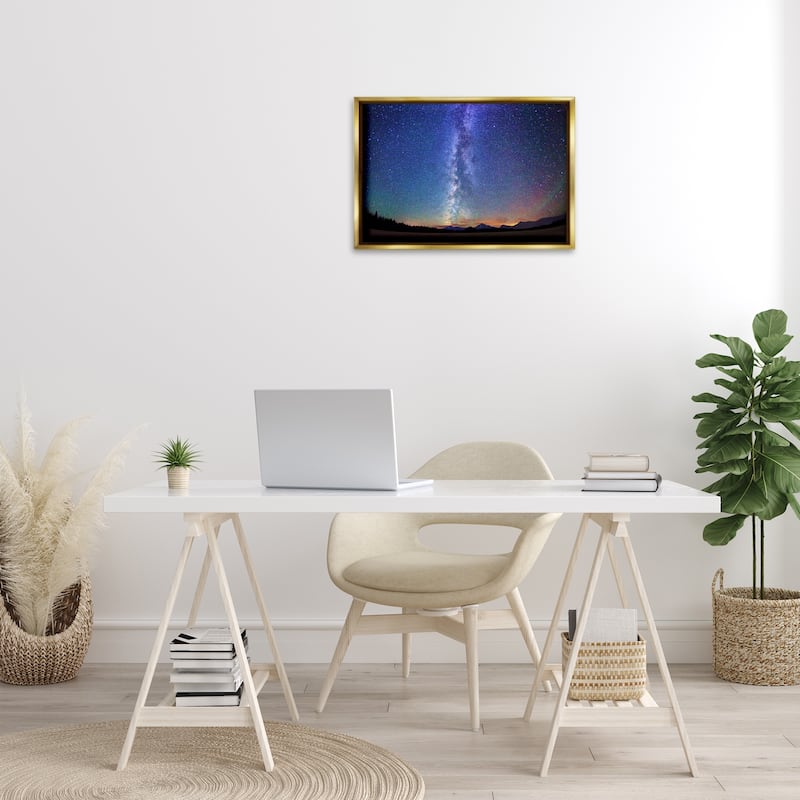 Stupell Milky Way Stars over Earth Framed Floater Canvas Wall Art Design By Royce Bair