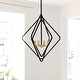 preview thumbnail 1 of 13, Brady 4 Light Black and Satin Brass Contemporary Geometric Cage Pendant Light - 22-in W x 24.25-in H x 22-in D Black and Satin Brass - 22-in W x 24.25-in H x 22-in D