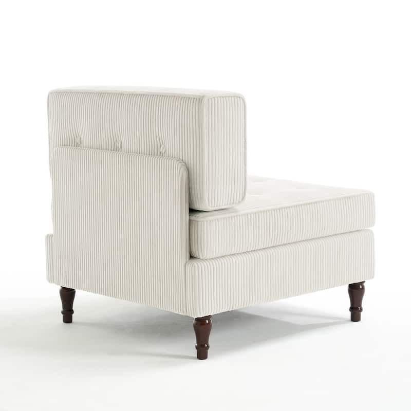 32.57" W Upholstered Corduroy Armless Accent Chair