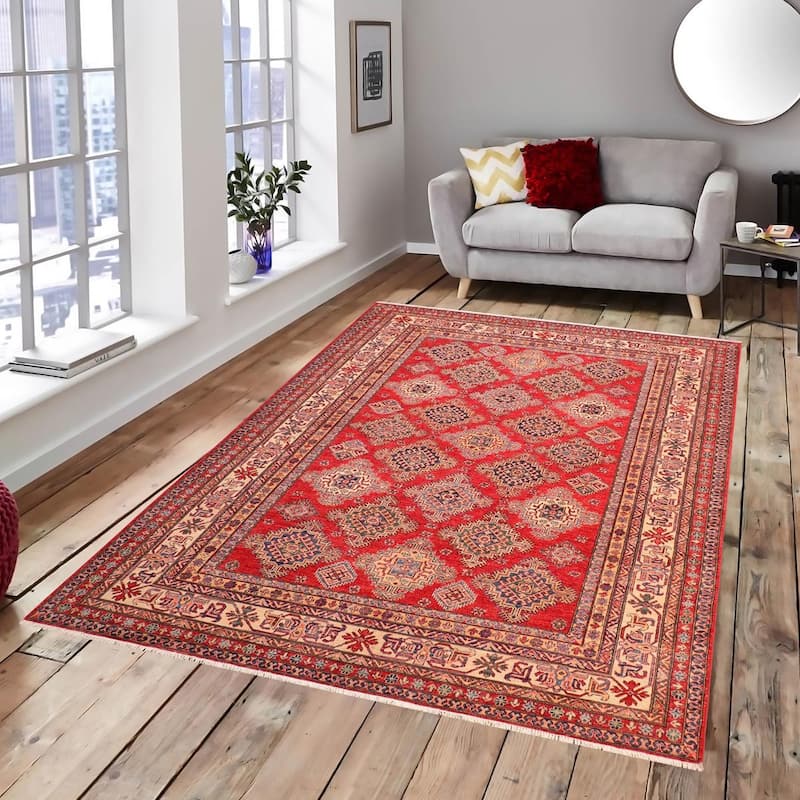 Super kazak Dorene Red/Beige Wool Rug (8'2 x 10'0) - 8'2" x 10'0"