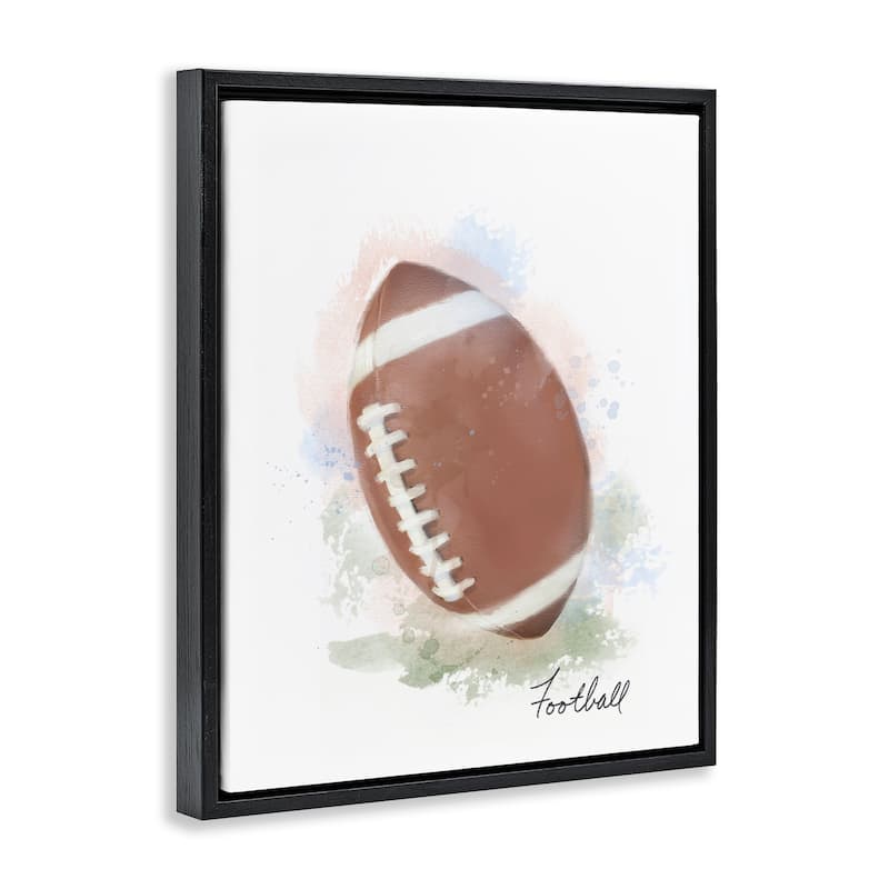 Stupell Soft Pastel Football Framed Floater Canvas Wall Art Design By Matthew Piotrowicz
