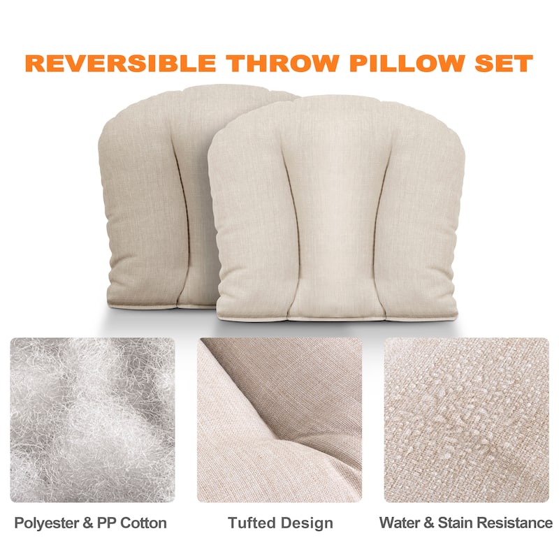 Outdoor 2-Piece Woven Rope Conversation Chair Set with Cushions