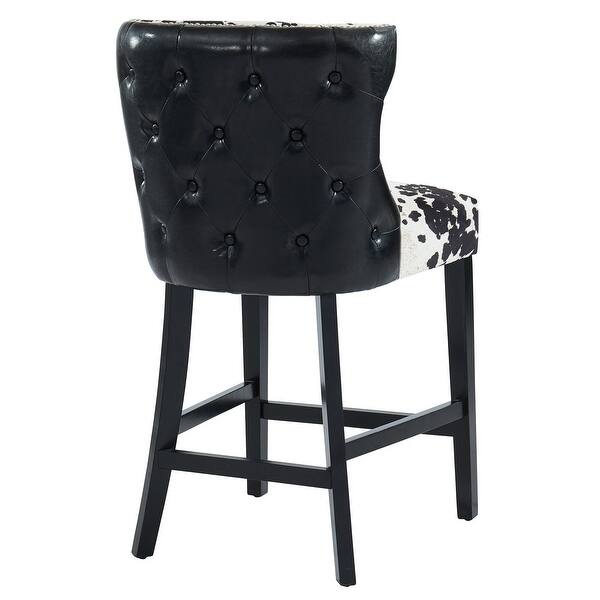 Shop Set Of 2 Black And White Contemporary Cowhide Counter Stools 40 On Sale Overstock 30103897