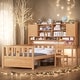 preview thumbnail 20 of 52, 3 Color Multifunctional Wood Platform Bed with Bookshelf and Built-in Desk and Matching Chair