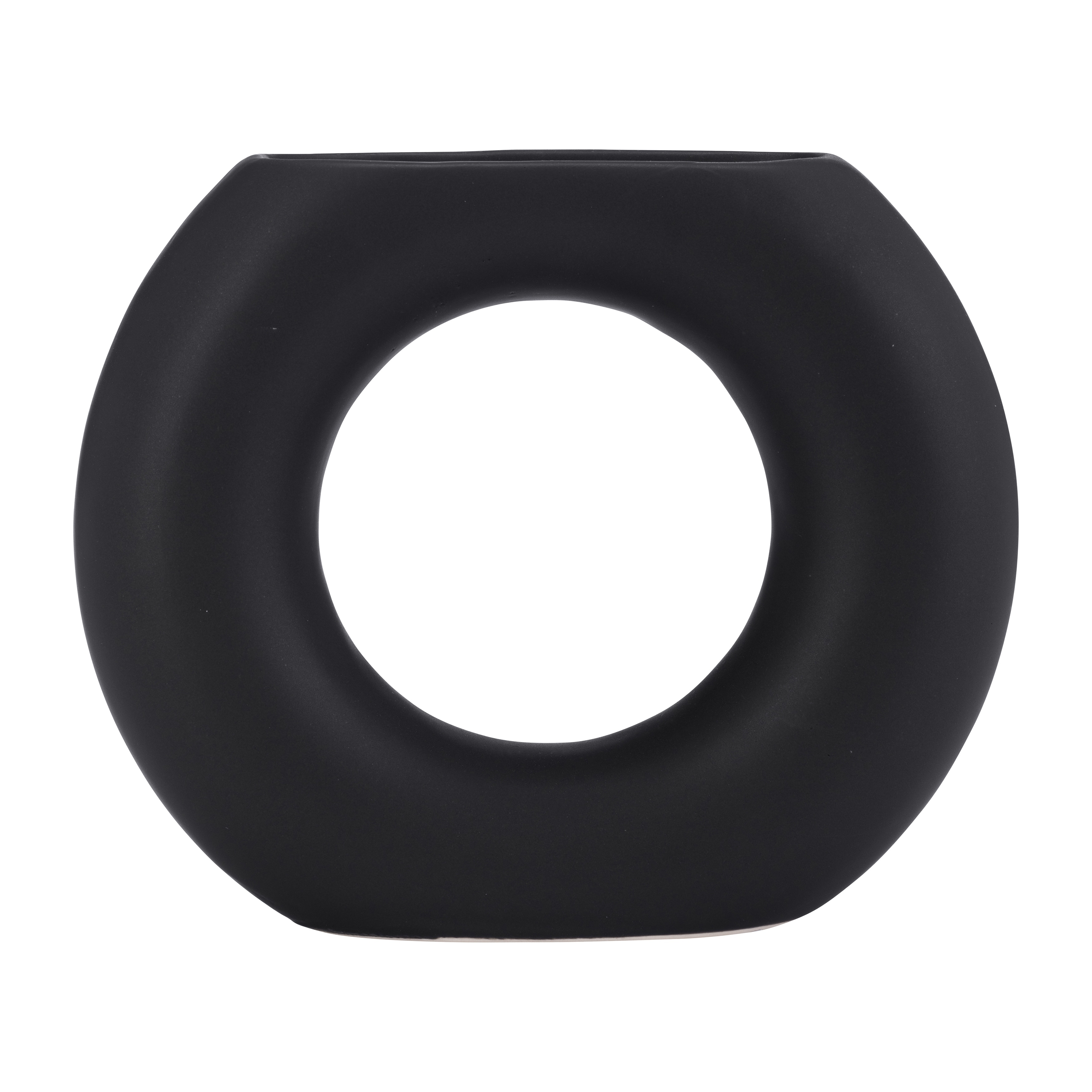 Decorative Ceramic Abstract Donut Cut-Out Vase