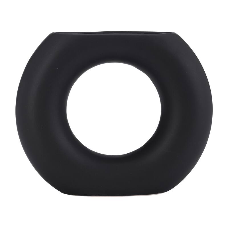 Modern Table Vase with Hollow Center Design - Ceramic Artful Vases for Home Decor