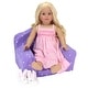 preview thumbnail 3 of 2, Sophia's - 18" Doll - Polka Dot Pull Out Chair Single Bed - Purple