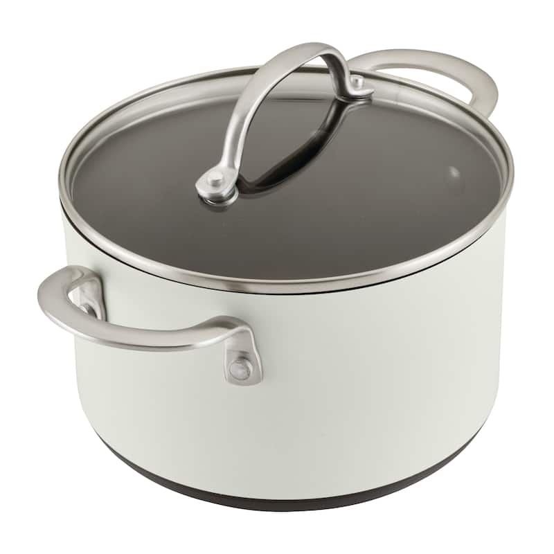 Achieve Hard Anodized Nonstick Saucepot with Lid, 4 Quart, Teal
