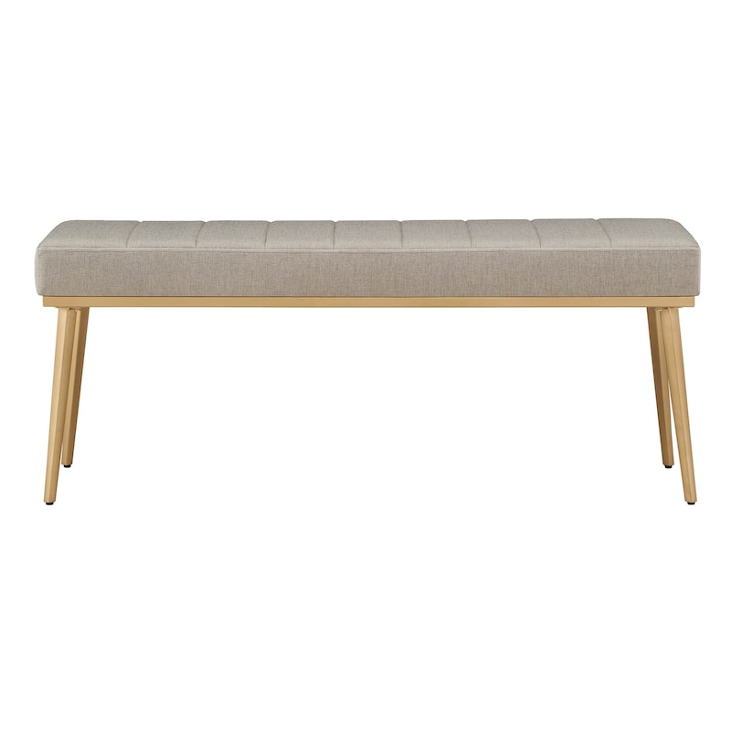 Jose Gold Finish Fabric Dining Bench by iNSPIRE Q Modern