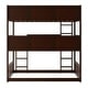 preview thumbnail 23 of 30, Triple Rubber Wood Detachable Bunk Bed with Ladders and Guardrails,Twin Size