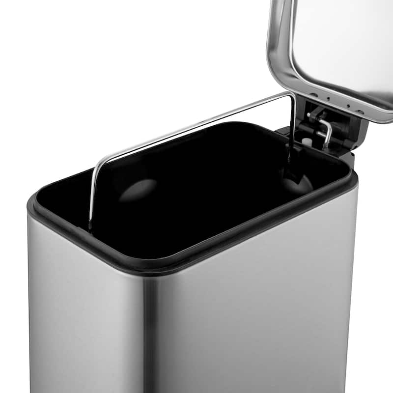 Qualiazero 5L / 1.3 Gal + 5L / 1.3 Gal Slim Stainless Steel Step Can Twin Pack