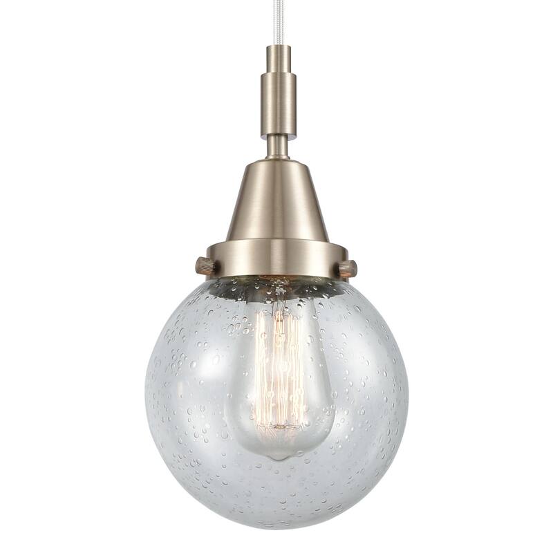 Innovations Lighting 447-1P-G204-6 Beacon 6" Wide Mini Pendant with - Brushed Satin Nickel