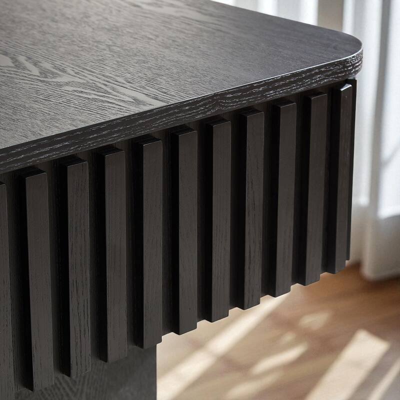 35.43" Modern Handcrafted Drum Coffee Table with Lift-Top and Hidden Storage, Square Wooden Accent Table