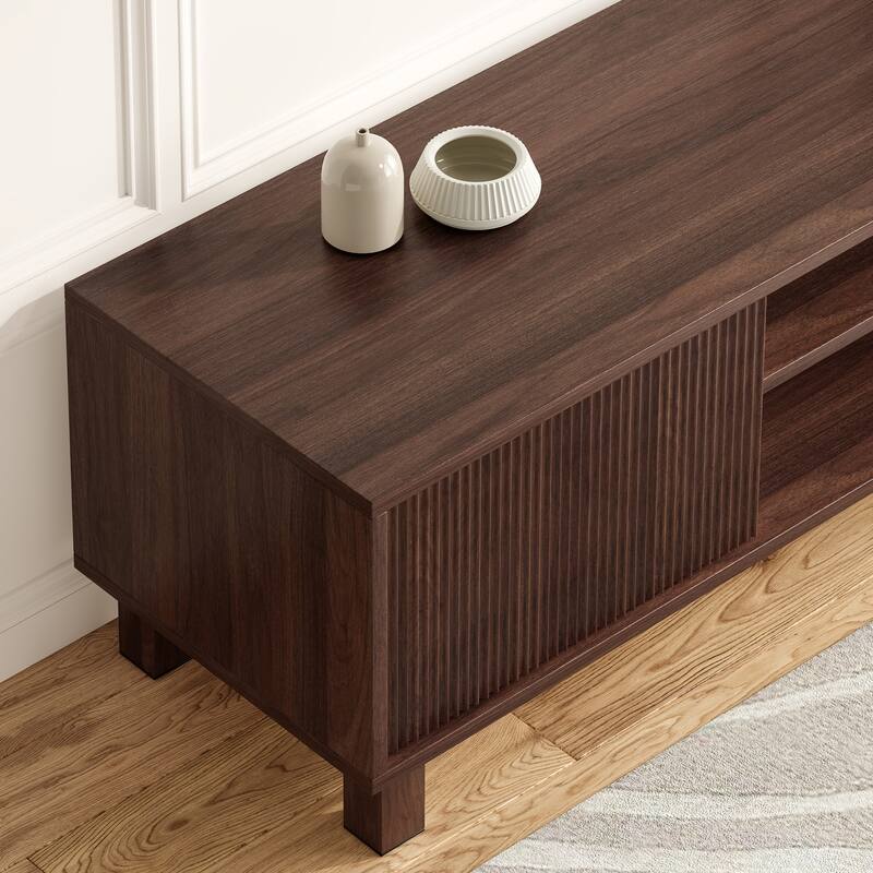 Modern TV Stand for Up to 70" TVs, Large Media Console with Storage & Open Shelves, Stylish Entertainment Center