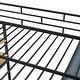 preview thumbnail 39 of 78, Full Size Metal Loft Bed with Workstation Desk, Built-In Shelves, LED Light Strip, Power Outlet & Hanging Wardrobe Storage