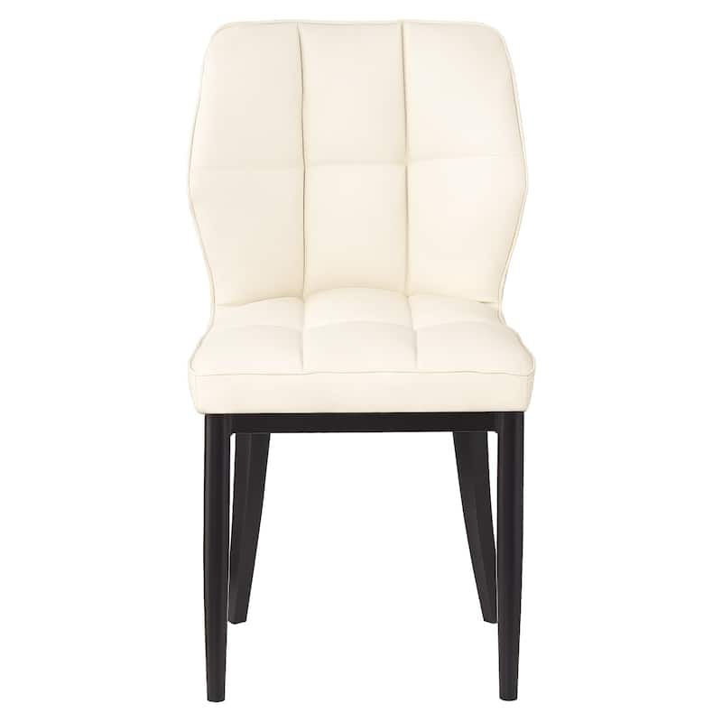Checkered Faux Leather Upholstered Dining Chairs, Set of 2/4 - 33.7"H x 17.4"W x 17.4"D