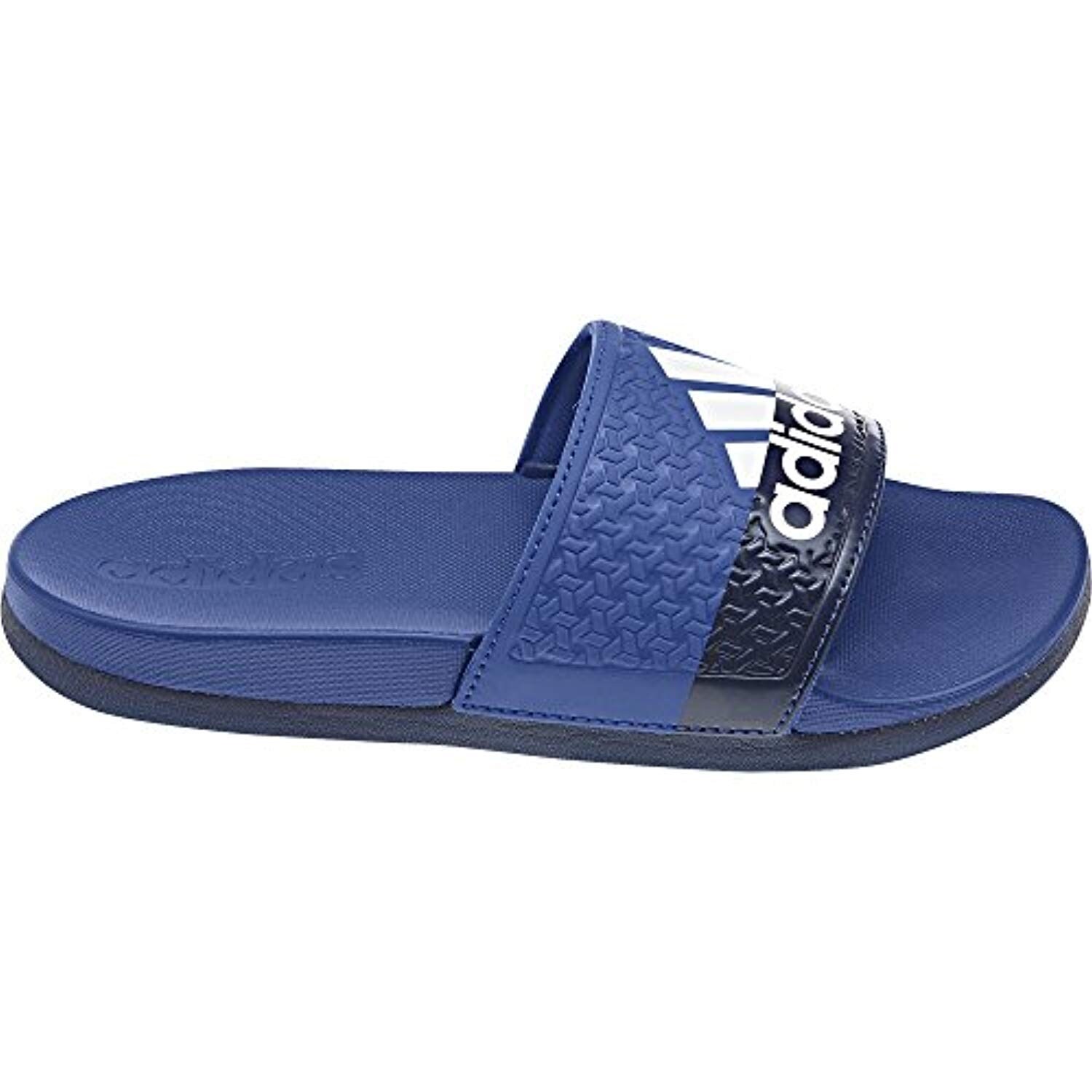 dark blue adidas slides