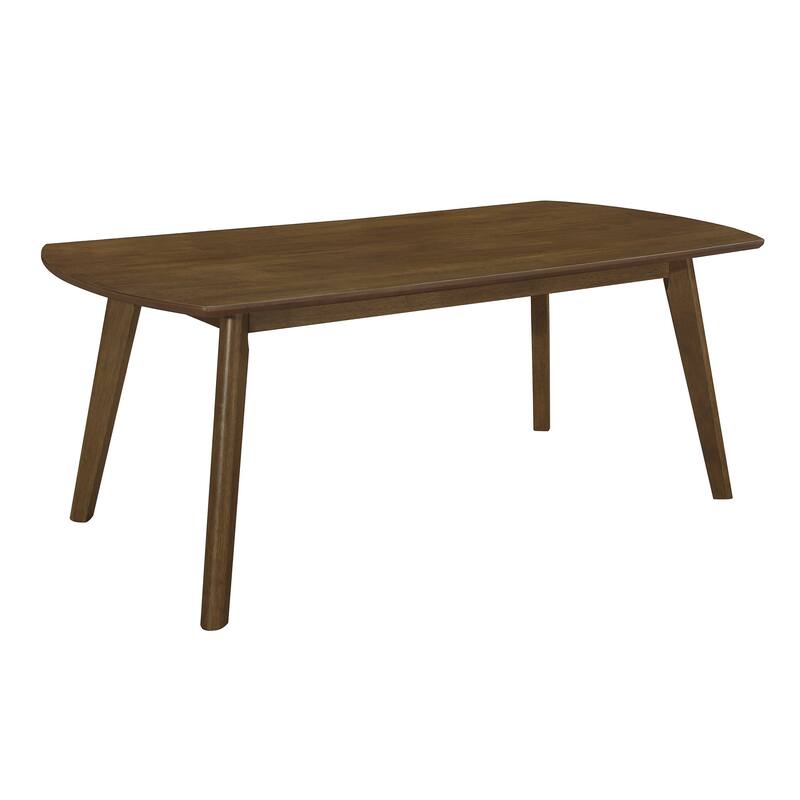 Indy 3 Piece Coffee and End Table Set, Angled Legs, Walnut Brown Solid Wood