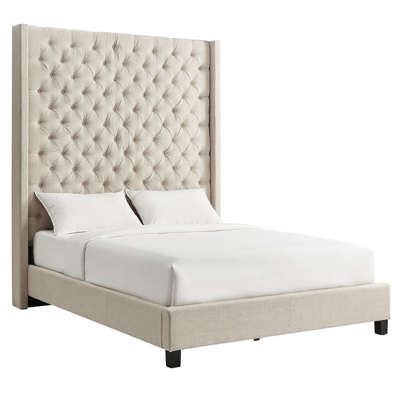 Naples Wingback Button Tufted 84-inch Headboard Platform Bed by iNSPIRE Q Artisan