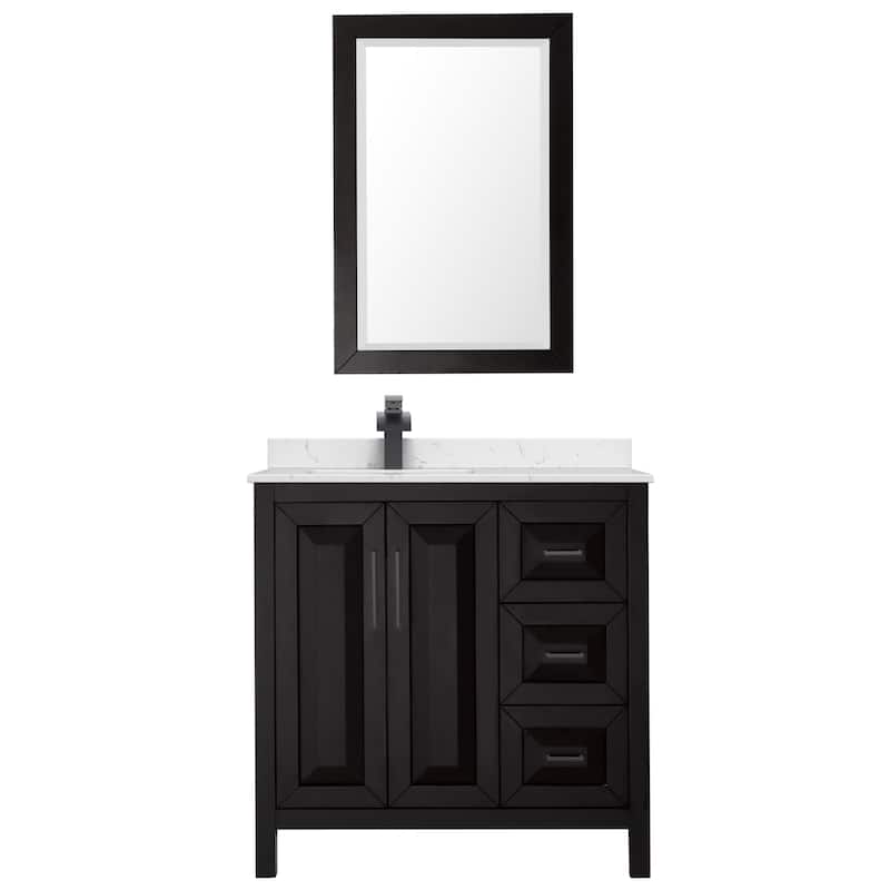 Daria 36-inch Single Vanity, Cultured Marble Top, 24-inch Mirror